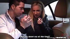 Bitch STOP – Smoking hot blonde in car action