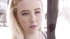 blonde fucks homeless man and gets creampied