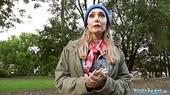 Public Agent Lost dog leads to hot outdoors sex