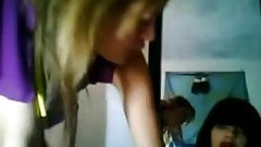 Bi girls do a dual cam show